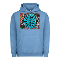 Pigment Pebble Blue cowhide and serape gemstone background Urban Hoodie - RanaPortraitStore