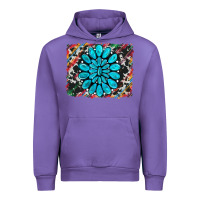 Tulip cowhide and serape gemstone background Urban Hoodie - RanaPortraitStore