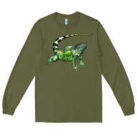 Army Green İguana Long Sleeve Tee - LillyAllenDesigns