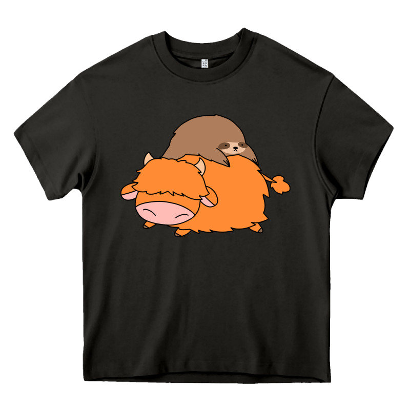 Sloth And Highland Cow Heavy Core Tee by linhVisuals | Teevron