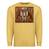 Antique Gold western horses with bandanas Premium Sweatshirt - RanaPortraitStore