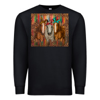 Black western horses with bandanas Premium Sweatshirt - RanaPortraitStore