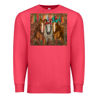 Cardinal western horses with bandanas Premium Sweatshirt - RanaPortraitStore