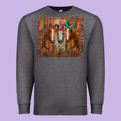 Western Horses With Bandanas Premium Sweatshirt Designed By Ranaportraitstore