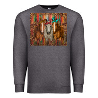Charcoal Heather western horses with bandanas Premium Sweatshirt - RanaPortraitStore