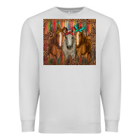 Dove Grey western horses with bandanas Premium Sweatshirt - RanaPortraitStore