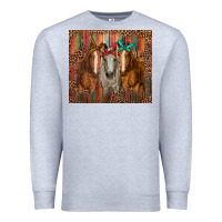 Heather Grey western horses with bandanas Premium Sweatshirt - RanaPortraitStore