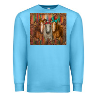 Ocean Blue western horses with bandanas Premium Sweatshirt - RanaPortraitStore