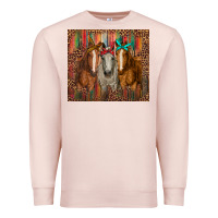 Pale Pink western horses with bandanas Premium Sweatshirt - RanaPortraitStore