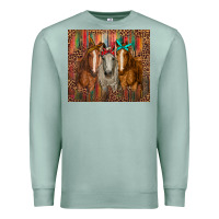 Seafoam western horses with bandanas Premium Sweatshirt - RanaPortraitStore