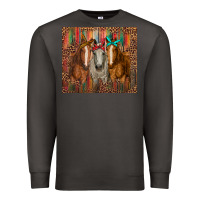 Smoke western horses with bandanas Premium Sweatshirt - RanaPortraitStore
