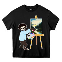 Black bob sloth Heavy Core Tee - linhVisuals