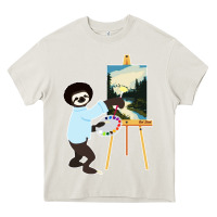 Cream bob sloth Heavy Core Tee - linhVisuals