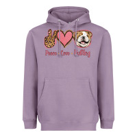 Lavender Peace Love Bulldog Heavyweight Hoodie - Jasminsmagicworld
