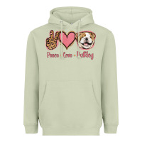 Matcha Peace Love Bulldog Heavyweight Hoodie - Jasminsmagicworld