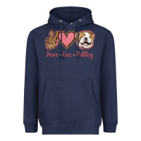 Navy Peace Love Bulldog Heavyweight Hoodie - Jasminsmagicworld