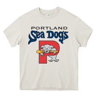 Cream sea dogs team Heavy Core Tee - linhVisuals