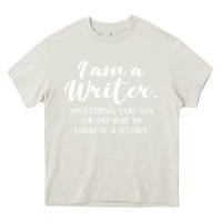 Cream i am a writer Heavy Core Tee - linhVisuals
