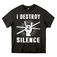 Asphalt i destroy silence drum set drummer gift Heavy Core Tee - linhVisuals