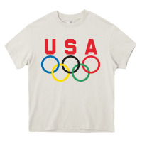 Cream OLYMPIC RINGS Heavy Core Tee - linhVisuals