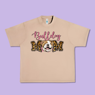 Bulldog Mom Urban Heavy Tee Designed By Jasminsmagicworld