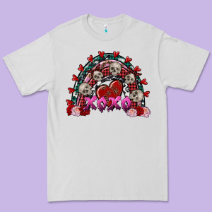 Skull Xoxo Rainbow Valentine's Day Premium Tee Designed By Fadigitalartstudio