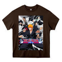 Chocolate Brown Bleachs Anime Heavy Core Tee - linhVisuals