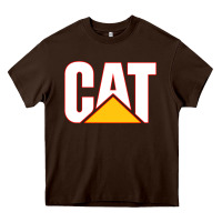 Chocolate Brown cat Heavy Core Tee - linhVisuals
