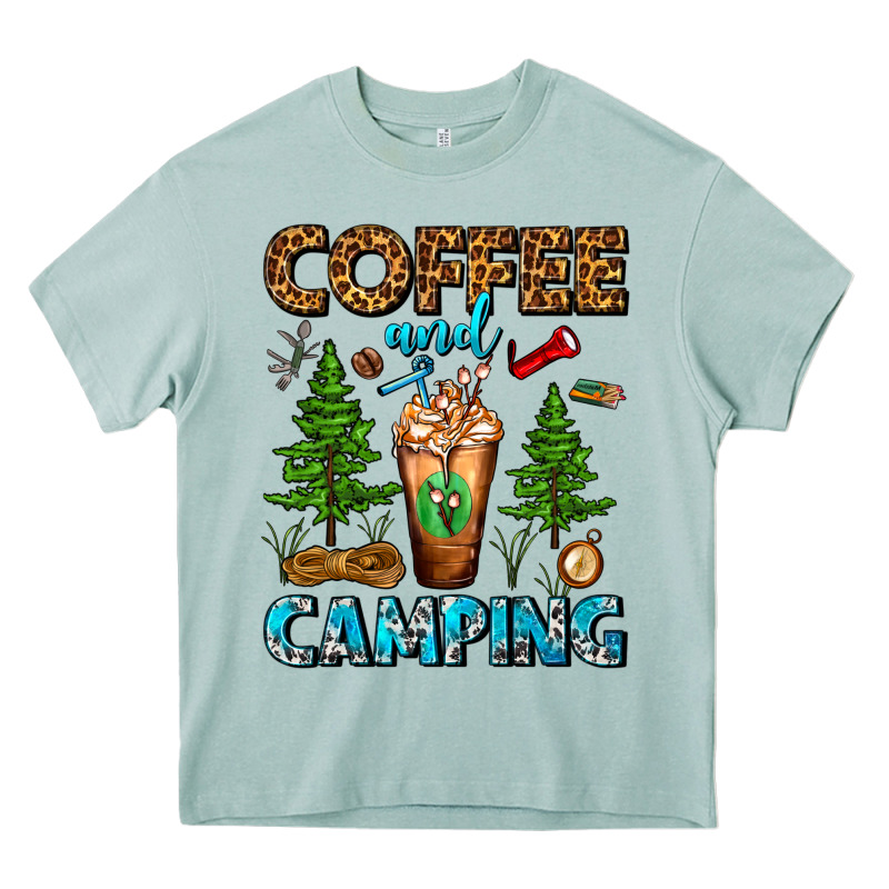 Coffee And Camping Frappe Heavy Core Tee by FaDigitalArtStudio | Teevron