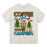 Cream Coffee And Camping Frappe Heavy Core Tee - FaDigitalArtStudio