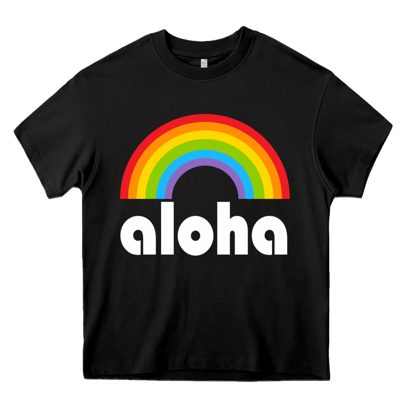 Aloha Rainbow Hawaii 808 Island Hawaiian Heavy Core Tee by linhVisuals | Teevron