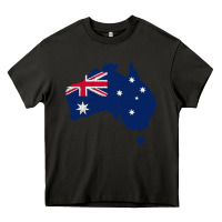 Asphalt Australia Map Flag Drawing Line Art Heavy Core Tee - linhVisuals