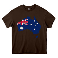 Chocolate Brown Australia Map Flag Drawing Line Art Heavy Core Tee - linhVisuals