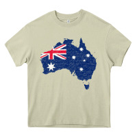 Mossy Australia Map Flag Drawing Line Art Heavy Core Tee - linhVisuals