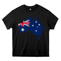 Black Australia Map Flag Drawing Line Art Heavy Core Tee - linhVisuals