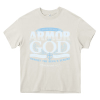 Cream armor of god bible verse scripture Heavy Core Tee - linhVisuals
