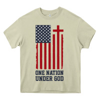 Mossy american flag one nation under god Heavy Core Tee - linhVisuals