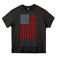 Asphalt american flag one nation under god Heavy Core Tee - linhVisuals