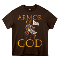 Chocolate Brown armor of god ephesians bible verse Heavy Core Tee - linhVisuals