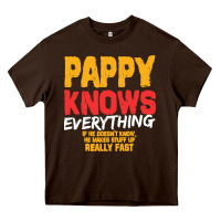 Chocolate Brown pappy knows everything Heavy Core Tee - linhVisuals