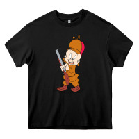 Black elmer fudd Heavy Core Tee - linhVisuals