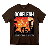 Chocolate Brown GODFLESH Streetcleaner Heavy Core Tee - linhVisuals