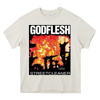 Cream GODFLESH Streetcleaner Heavy Core Tee - linhVisuals