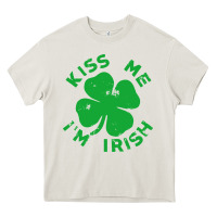 Cream kiss me im irish funny saint patrick day womens Heavy Core Tee - linhVisuals
