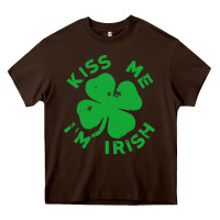 Chocolate Brown kiss me im irish funny saint patrick day womens Heavy Core Tee - linhVisuals