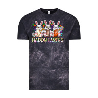 Cloud Black Happy Easter Spot Rabbit Vintage Tee - CowhideDigitalArt