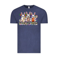 Vintage Denim Happy Easter Spot Rabbit Vintage Tee - CowhideDigitalArt