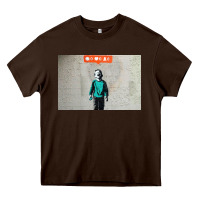 Chocolate Brown banksy nobody likes me boy Heavy Core Tee - linhVisuals
