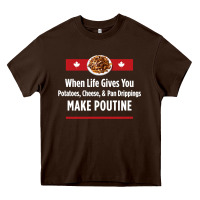 Chocolate Brown canada poutine quebec recipe french Heavy Core Tee - linhVisuals