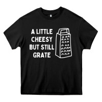 Black Cheesy But Still Grate Funny Pun Heavy Core Tee - linhVisuals